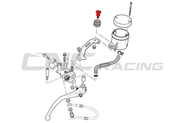 Βίδες CNC RACING για δοχείο υγρού μπροστινού φρένου DUCATI MULTISTRADA V4 (κόκκινο χρώμα) - Image 3
